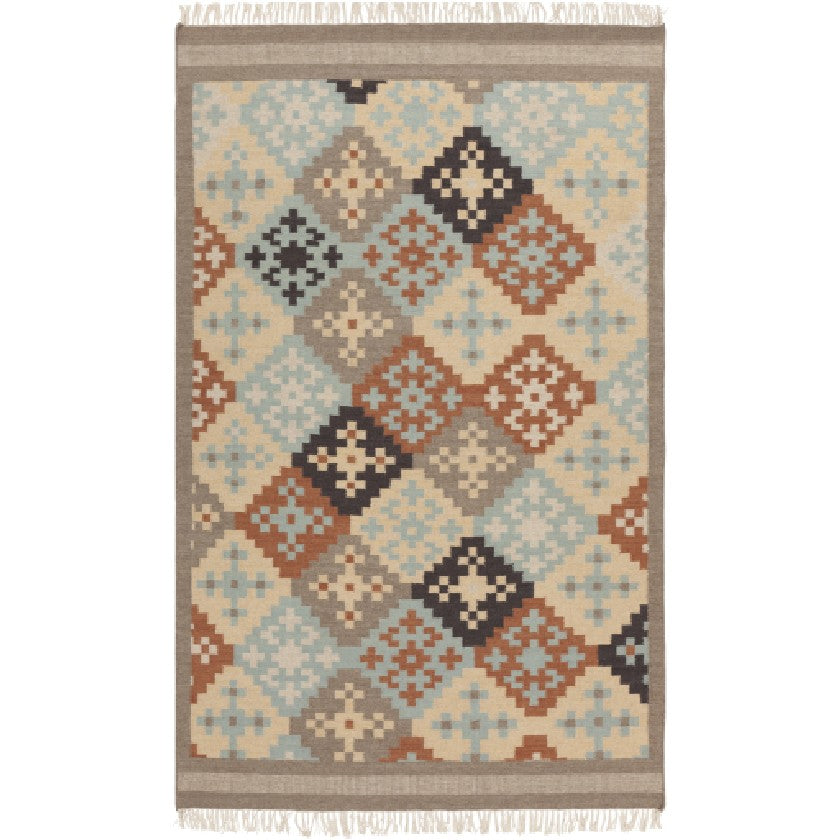 Hughson Global Blue/Beige/Brown Area Rug