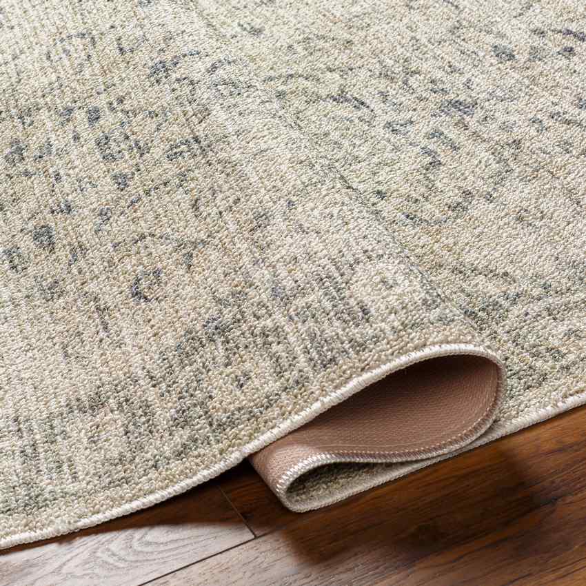 Andera Traditional Dark Moss Washable Area Rug