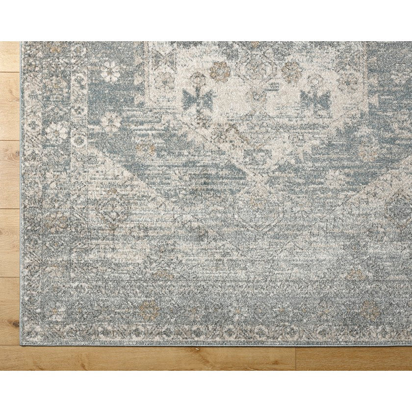 Shaila Traditional Denim/Charcoal Area Rug