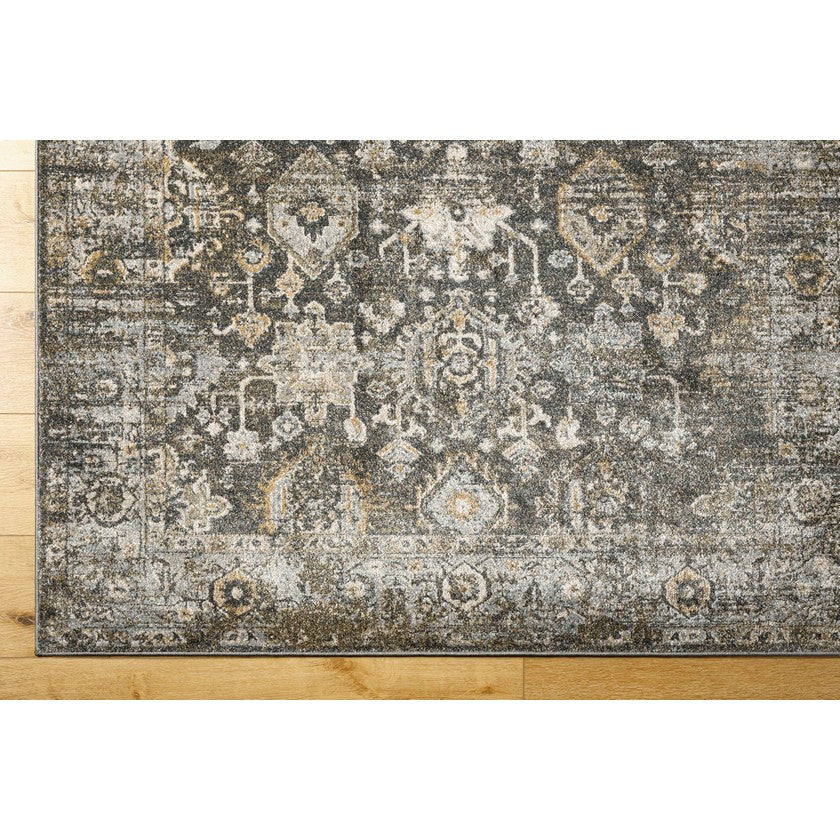 Catarino Traditional Black/Light Gray Area Rug