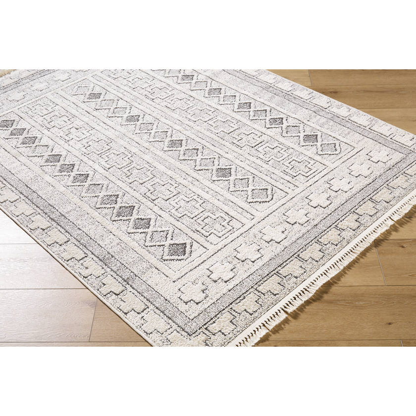 Lindell Modern Ivory/Black Area Rug
