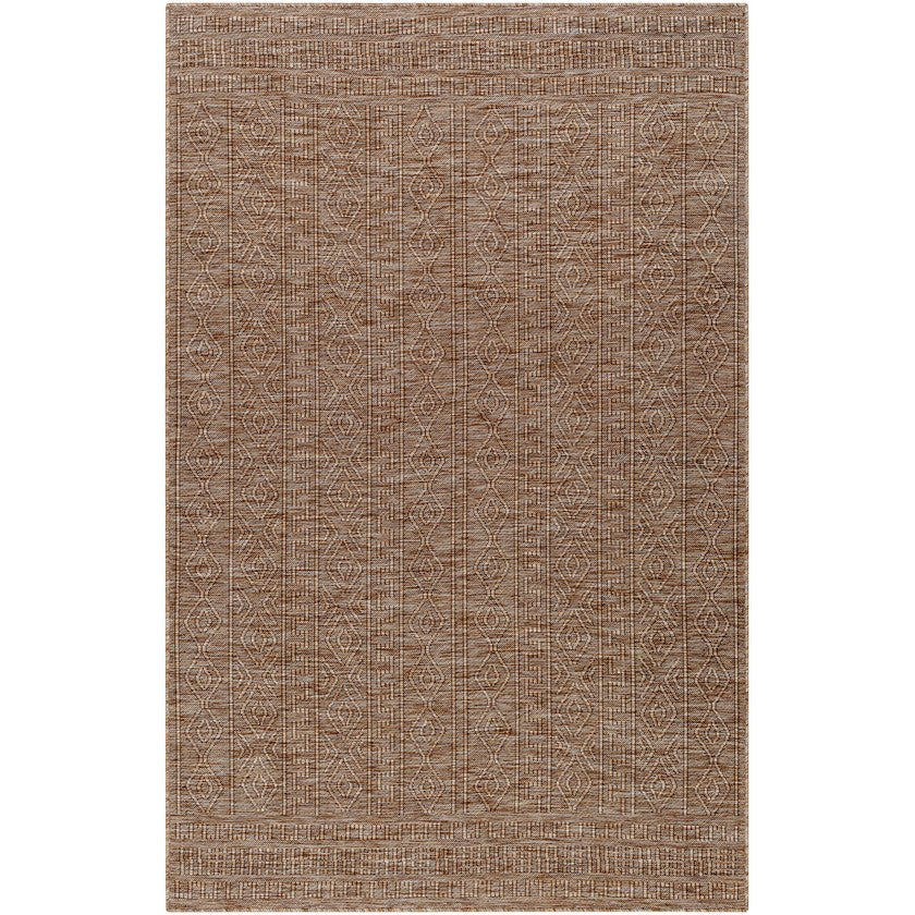 Benjaman Bohemian Dark Brown Area Rug