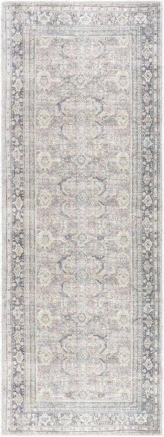 Eran Traditional Light Silver Washable Area Rug