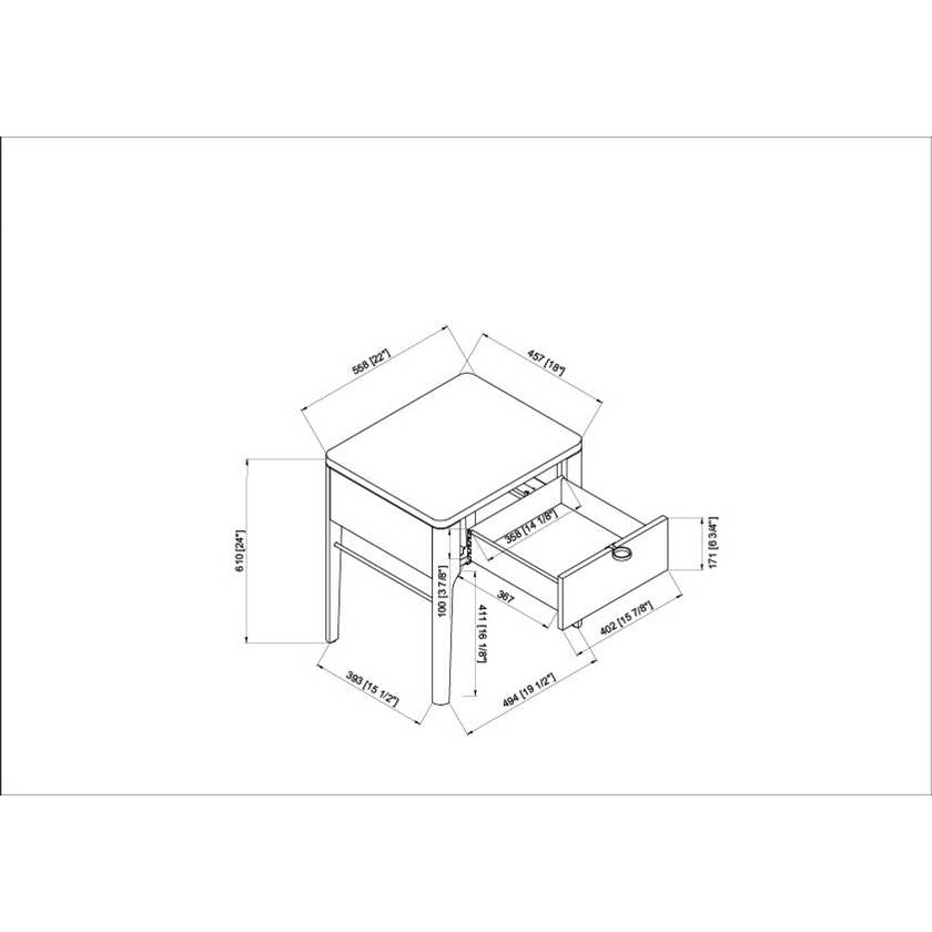 Wang Black End Table