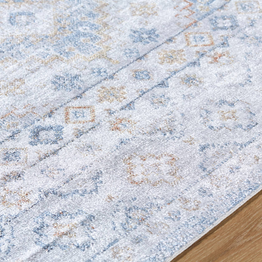 Stephen Traditional Slate Washable Area Rug