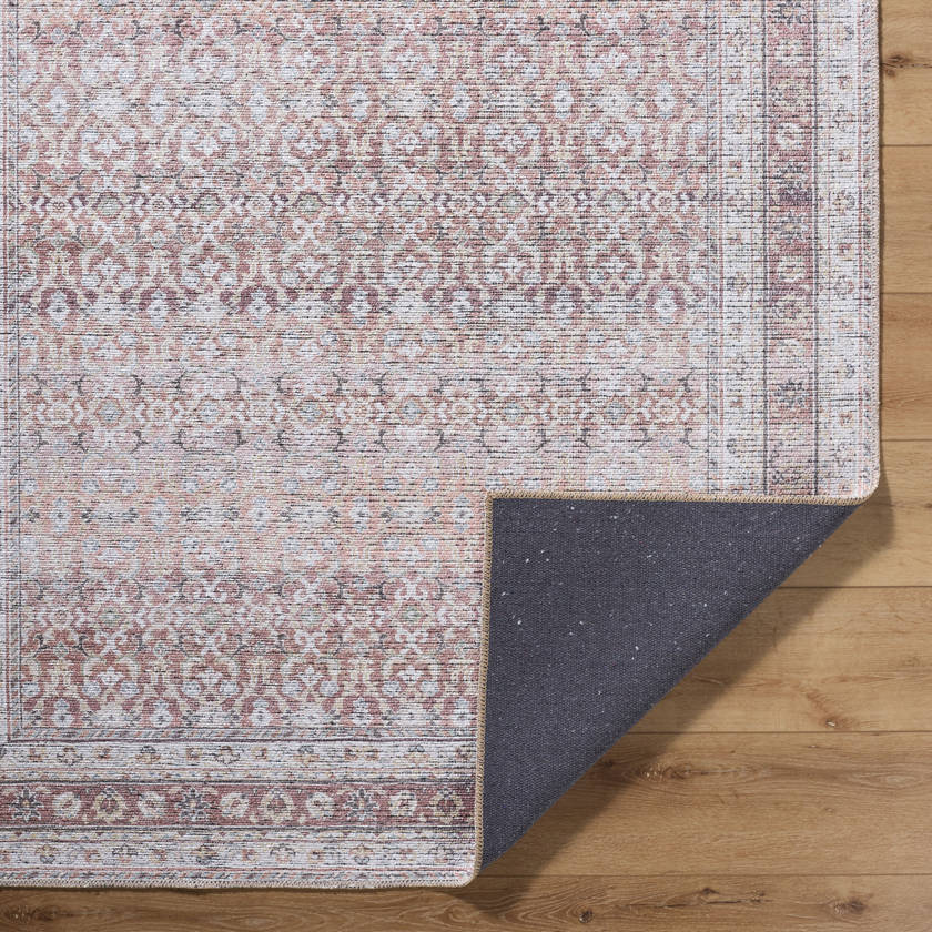 Zehra Traditional Brown Washable Area Rug