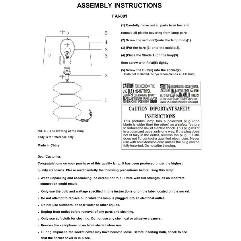 Shauri Traditional White Table Lamp