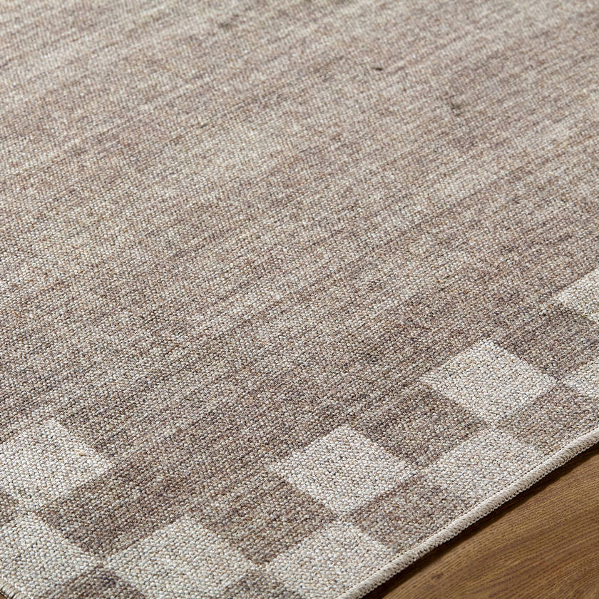 Sayed Modern Taupe Washable Area Rug