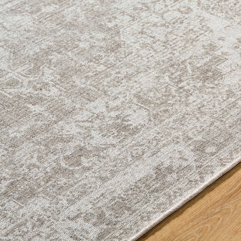 Jerett Traditional Ivory Washable Area Rug