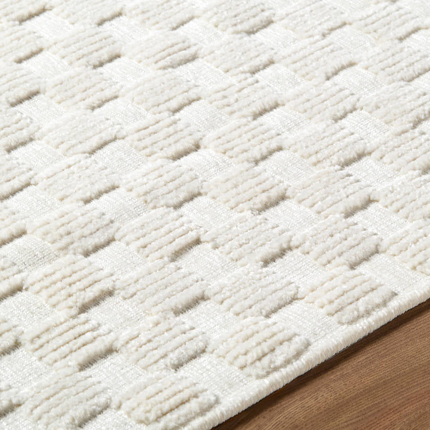 Jozette Modern White Washable Area Rug