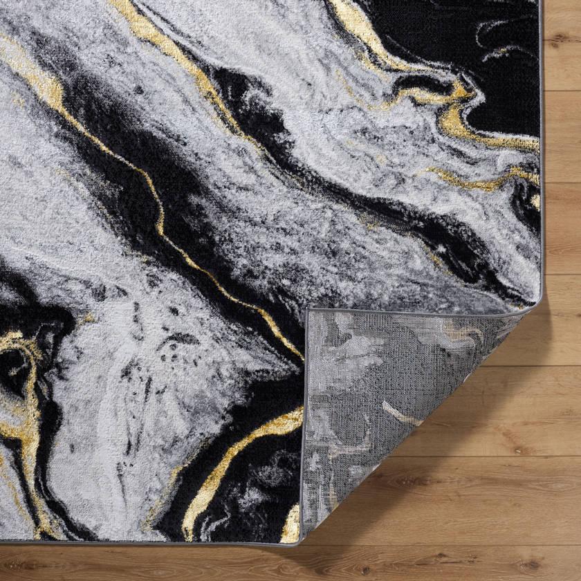 Hurst Modern Light Slate/Black Area Rug