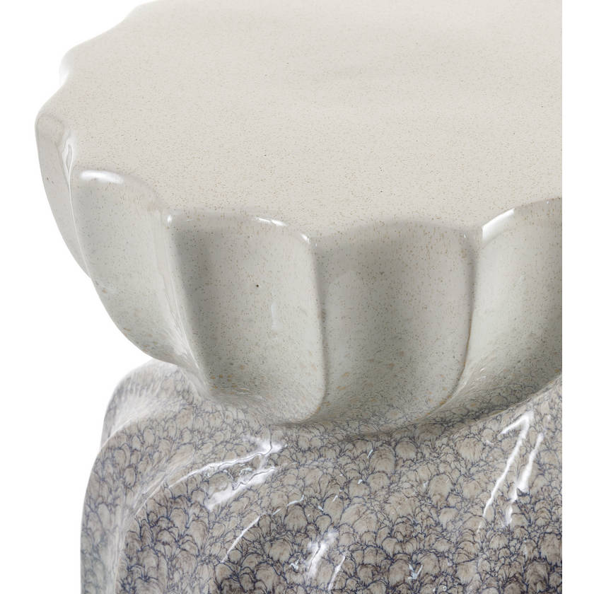 Elixhausen Cream/Blue Garden Stool