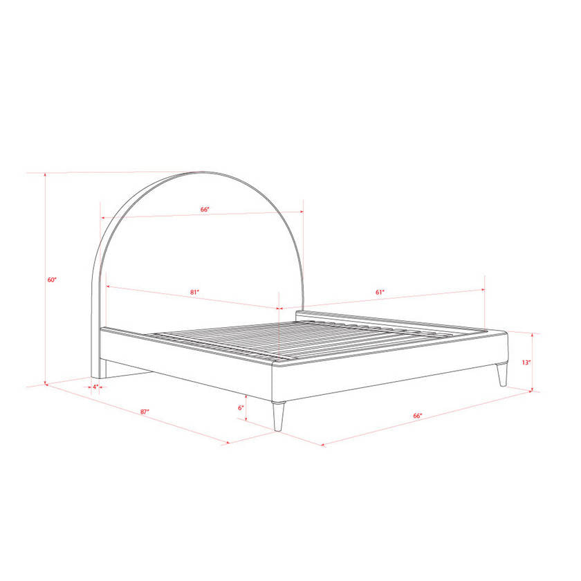 Sascha Gray/Dark Brown Upholstered Bed