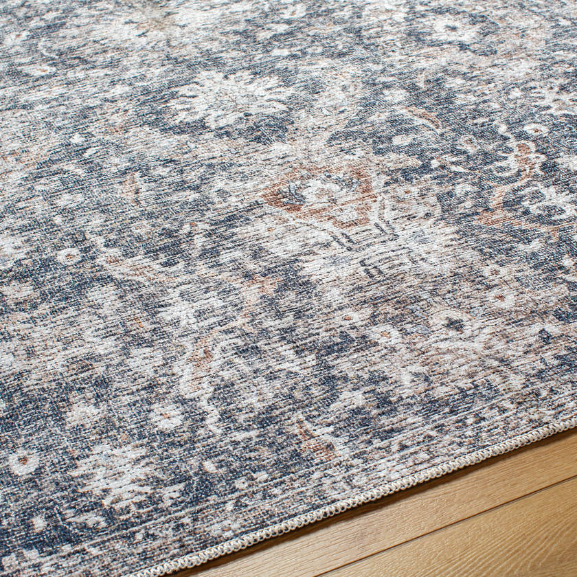 Lorelai Traditional Black/Dark Brown Washable Area Rug - Vivir x Livabliss