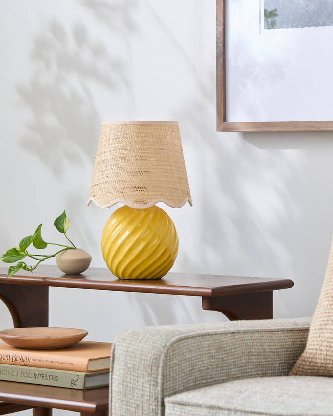 Sharenna Traditional Bright Yellow Table Lamp