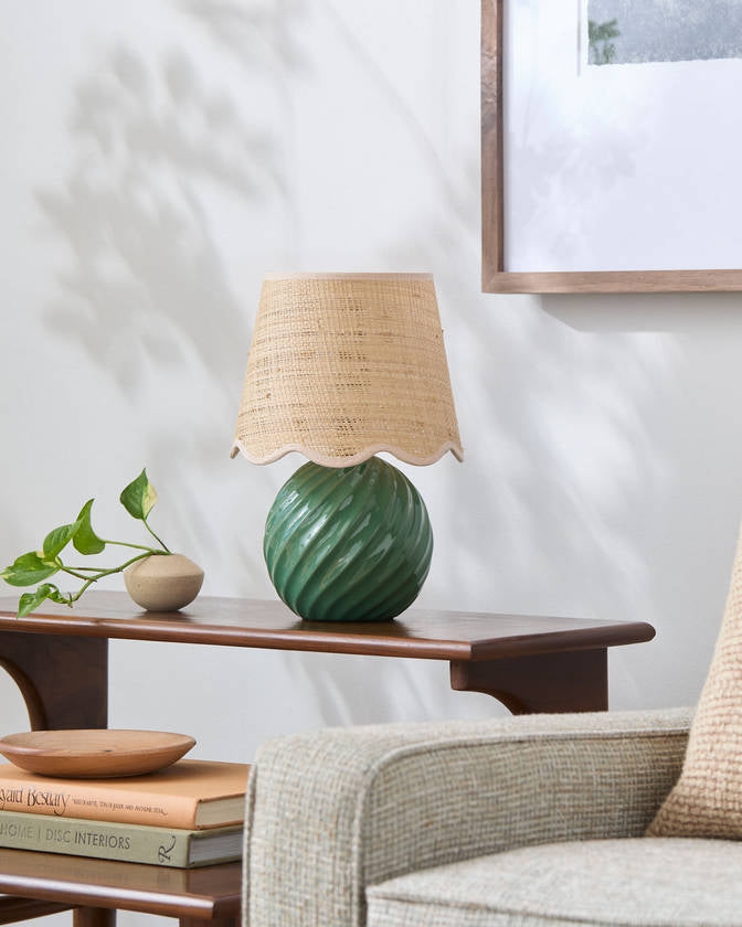 Sharenna Traditional Dark Green Table Lamp