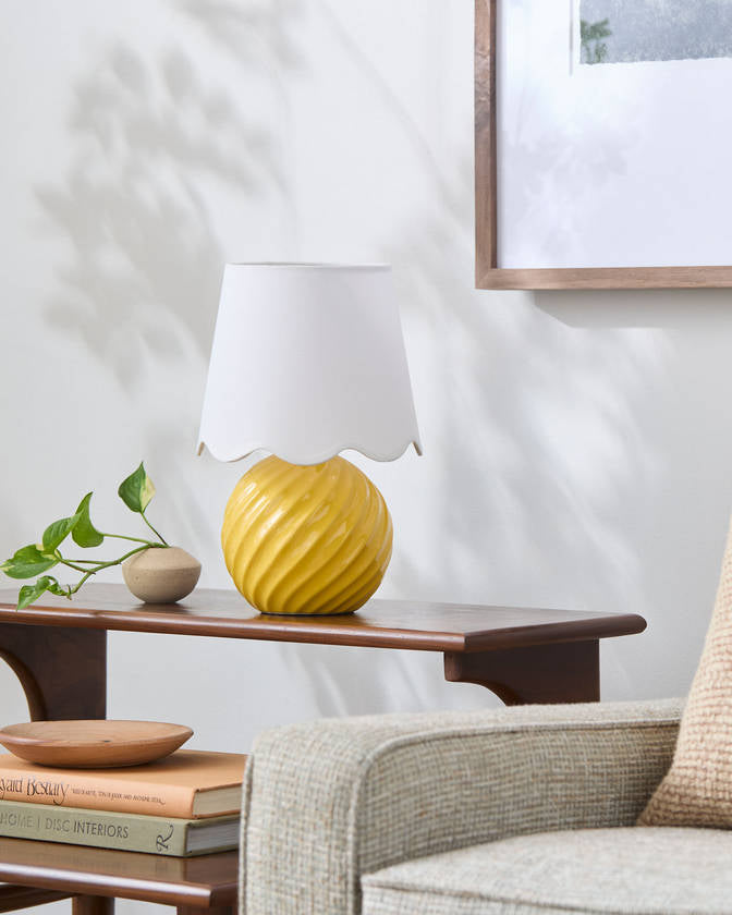 Tyneisha Traditional Bright Yellow Table Lamp