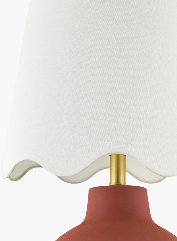 Tomothy Traditional Dark Red/White Table Lamp