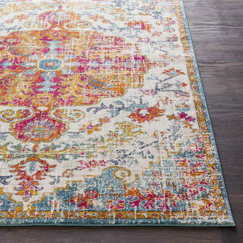 Olivia Traditional Saffron/Teal Area Rug