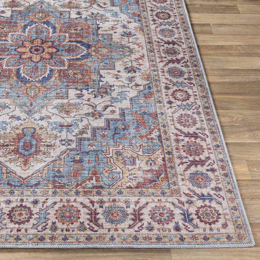 Landes Traditional Pale Blue Area Rug