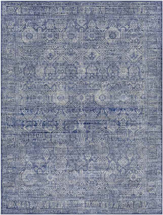 Garminge Traditional Bright Blue Area Rug