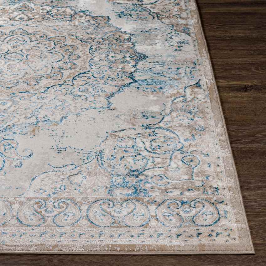 Jerry Traditional Denim Area Rug