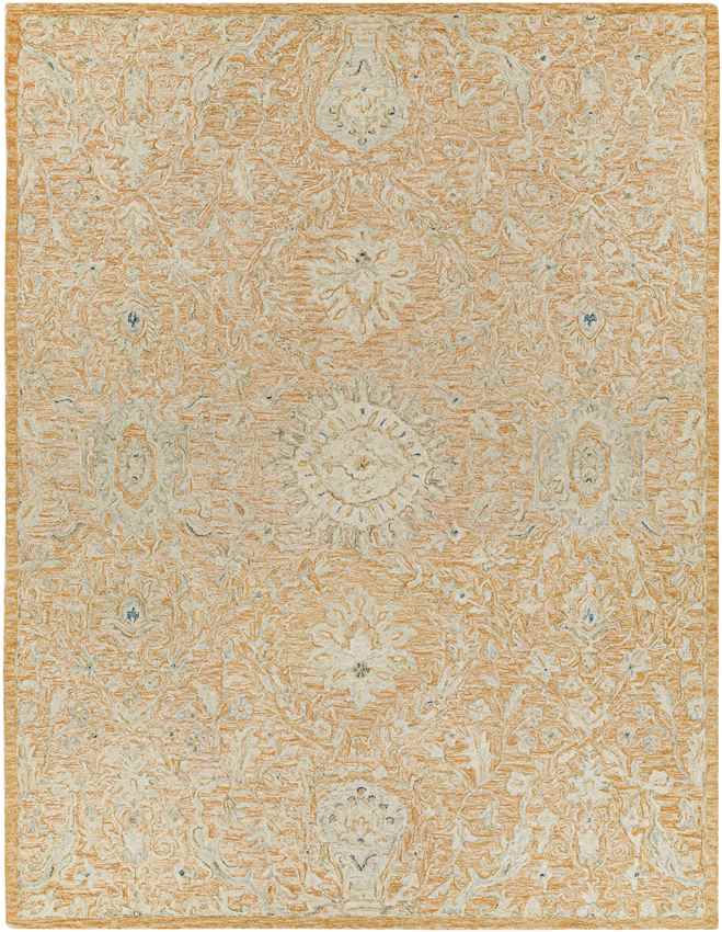 East Chicago Traditional Burnt Orange Area Rug