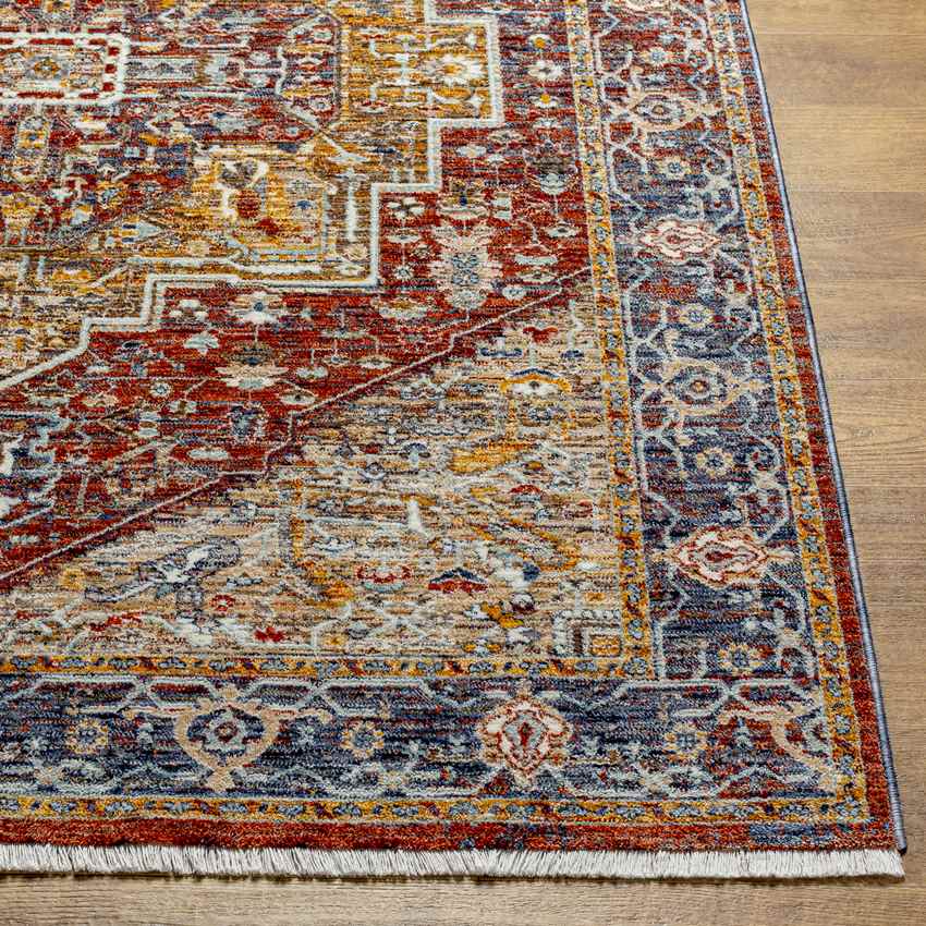 Houghton Traditional Dark Red Area Rug