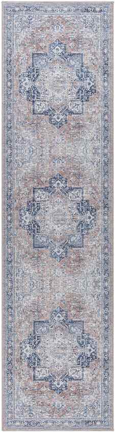 Worthville Traditional Rust Washable Area Rug