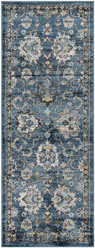 Feras Traditional Dark Teal Area Rug
