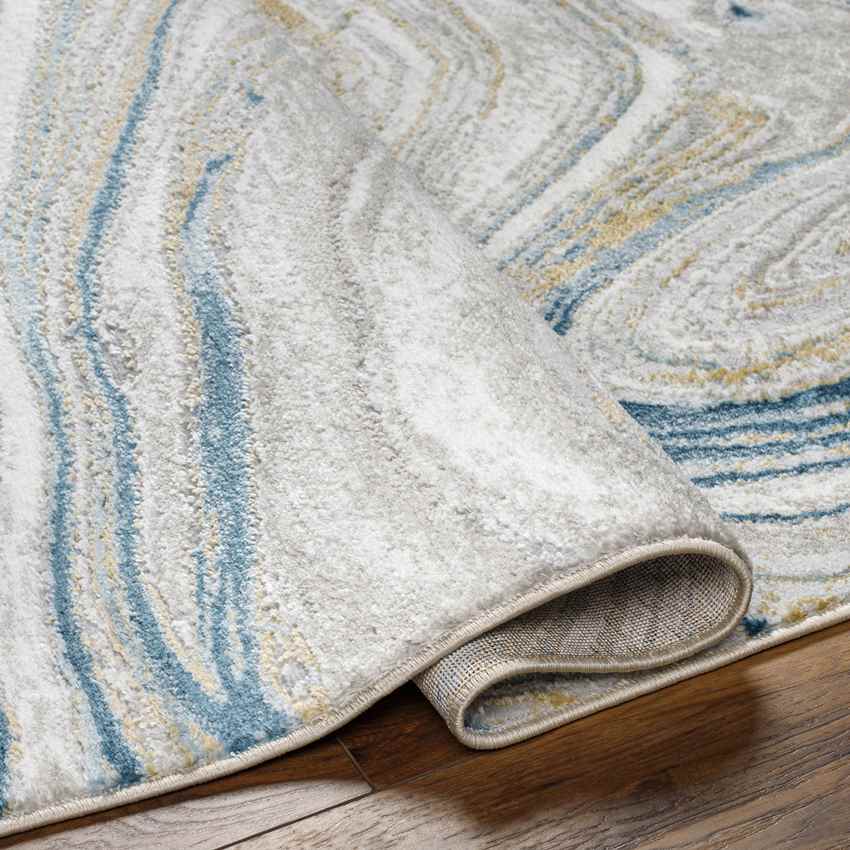 Glendy Modern Dark Teal/Beige Area Rug