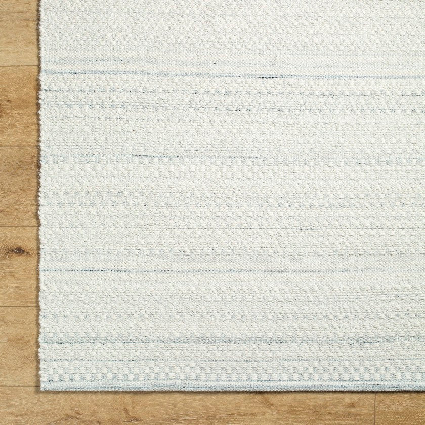Precious Solid and Border Cream/Light Slate Area Rug