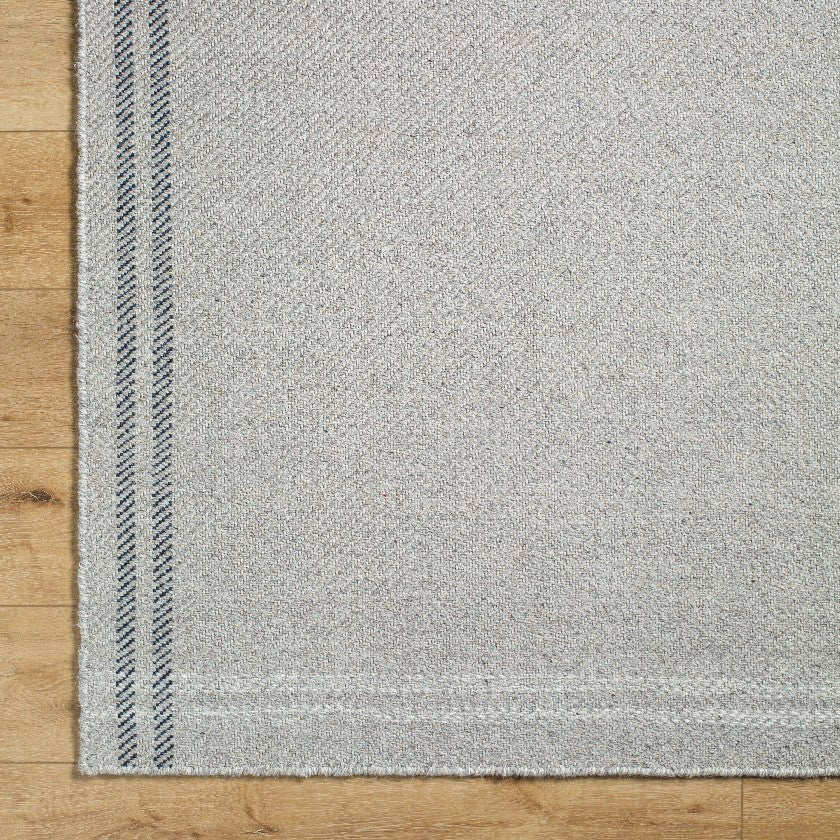 Janmichael Solid and Border Gray/Black Area Rug