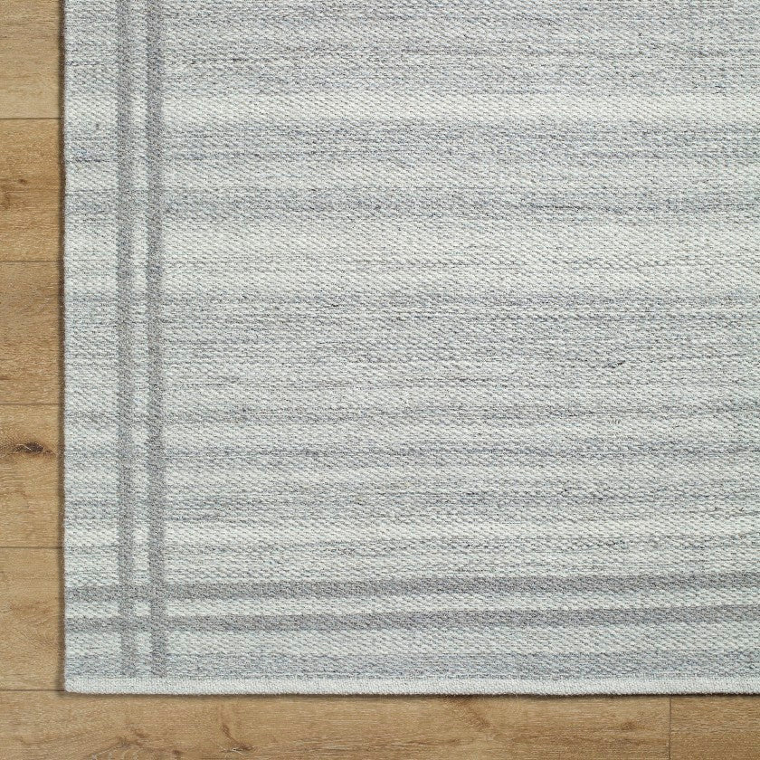 Janmichael Solid and Border Gray Area Rug
