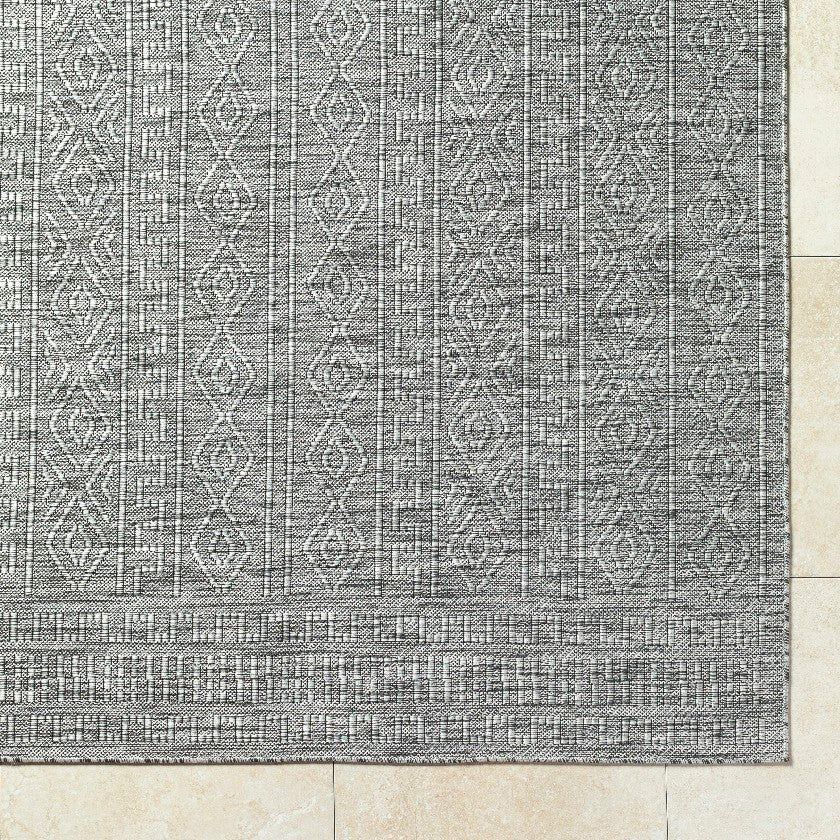 Benjaman Bohemian Black/Cream Area Rug