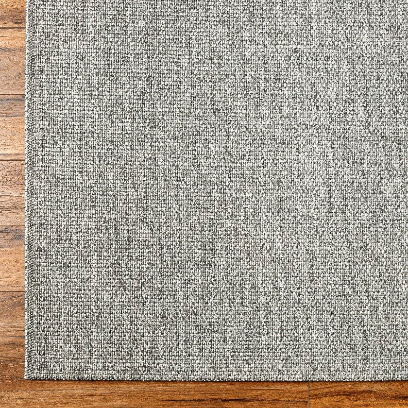 Birdie Solid and Border Silver Area Rug - Becki Owens x Livabliss