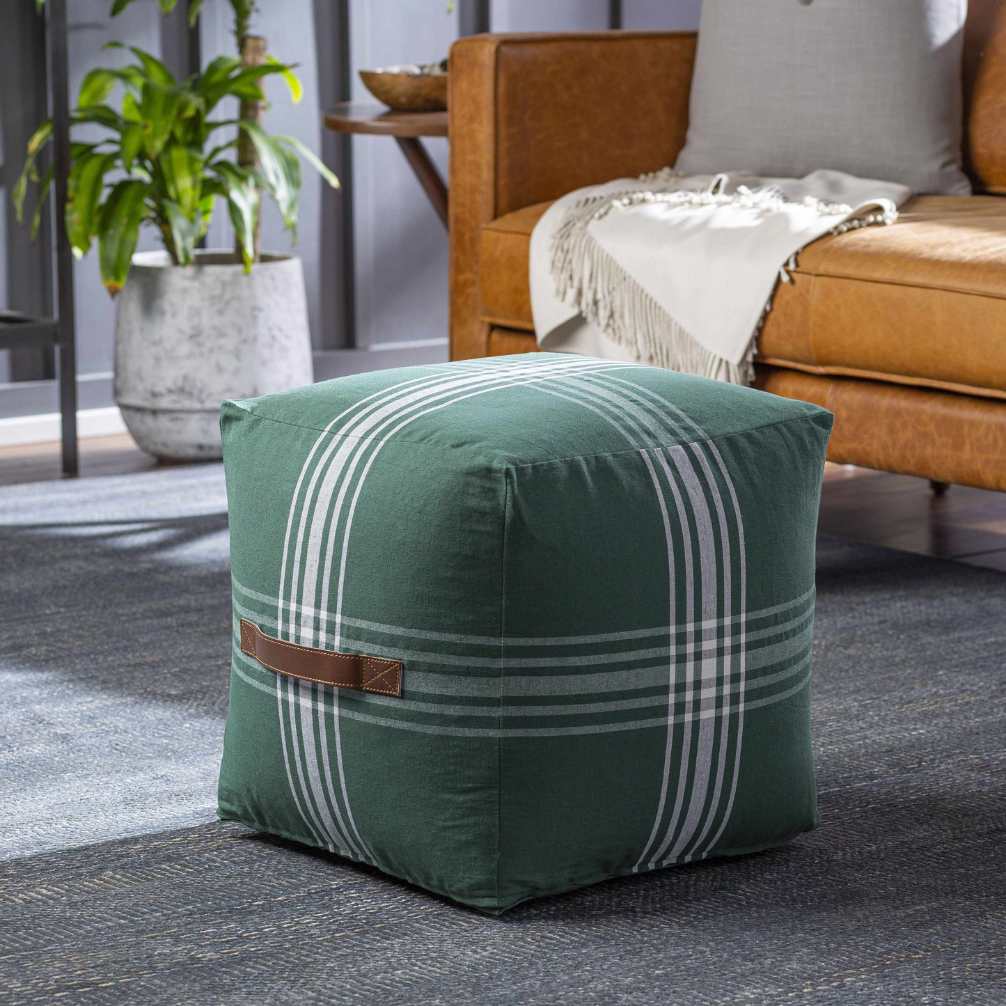 Schonbach Dark Green Pouf