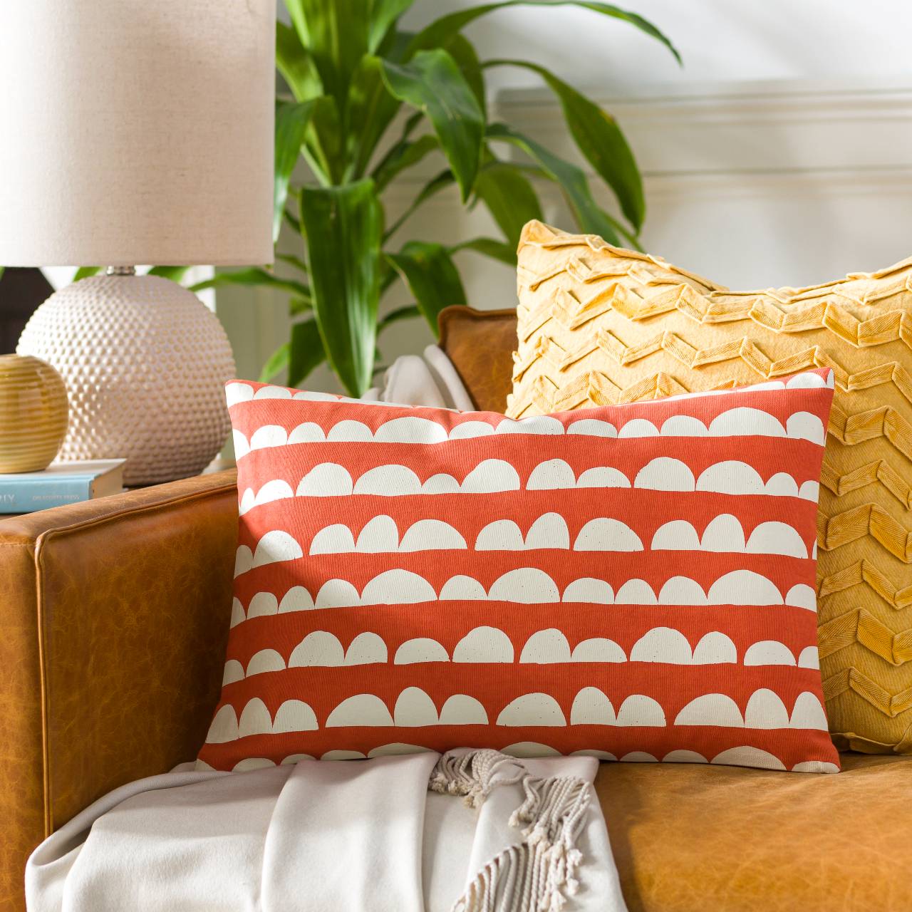 Achthoven Bright Orange Pillow Cover
