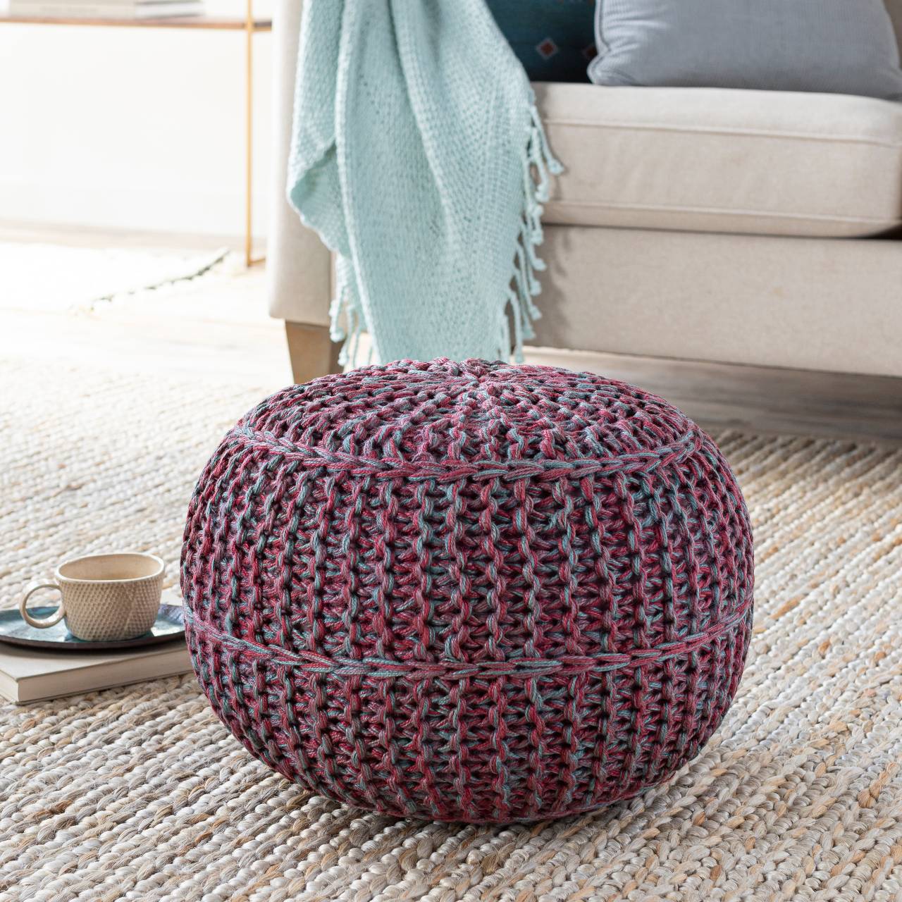 Haringsee Dark Purple Pouf