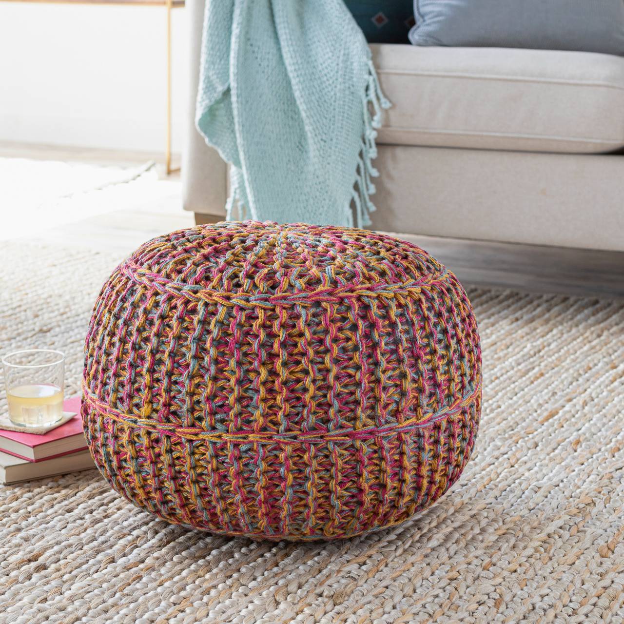 Haringsee Bright Pink Pouf