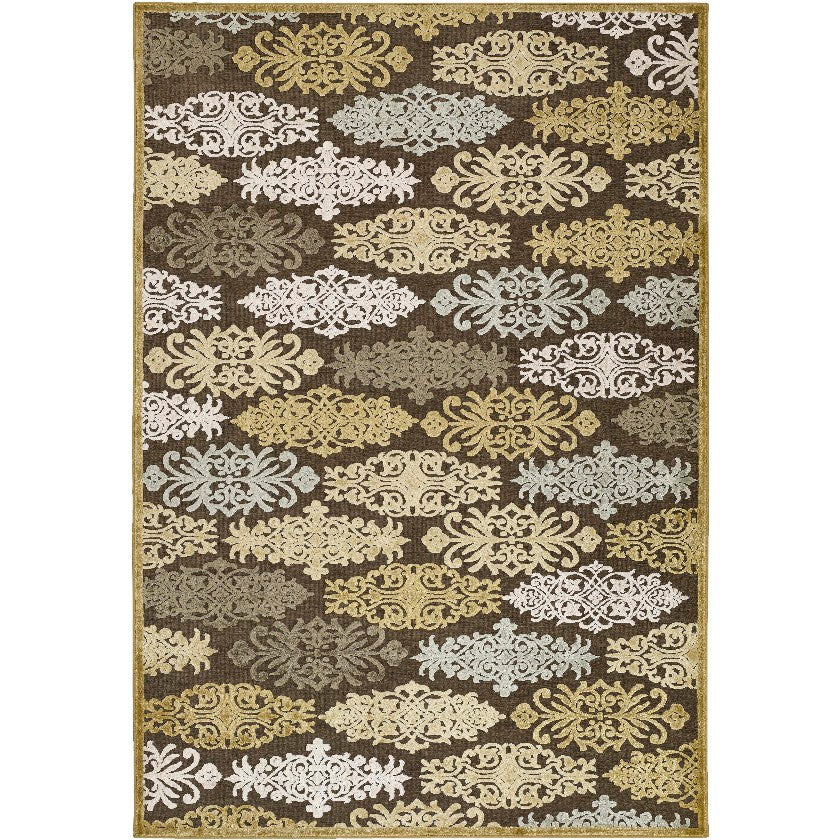 Creede Modern Brown/Pale Blue Area Rug