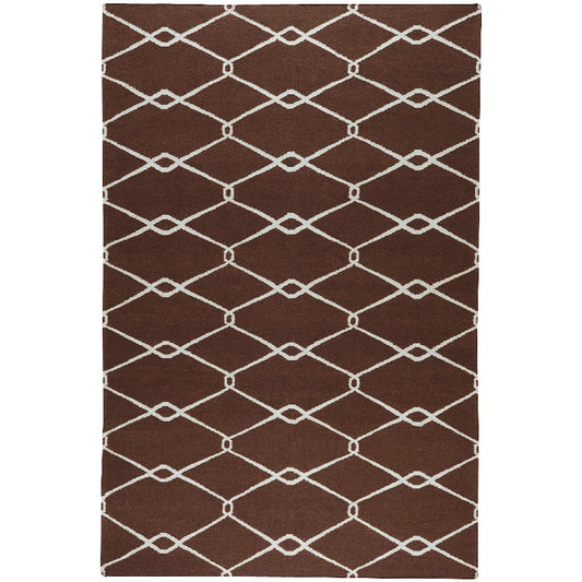 Dunsmuir Modern Chocolate and Ivory Area Rug