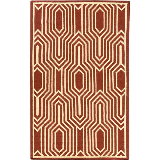 Fairfield Modern Burgundy/White Area Rug