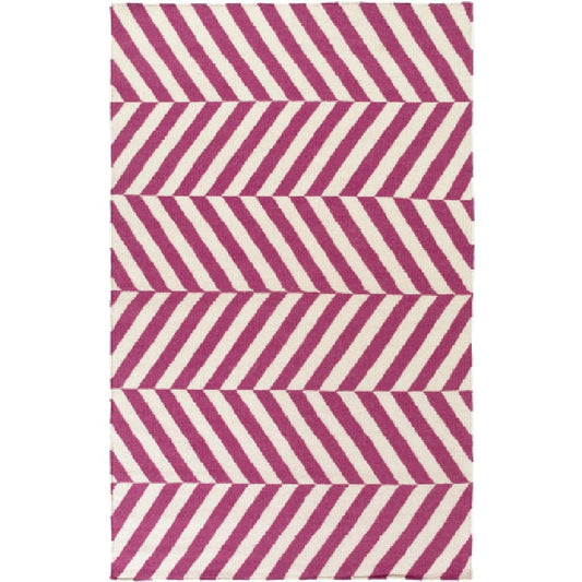Faunsdale Modern Magenta/Ivory Area Rug
