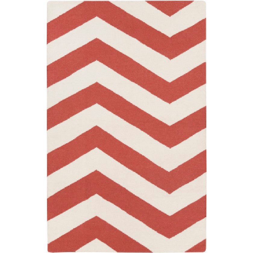 Emelle Modern Ivory/Burgundy Area Rug