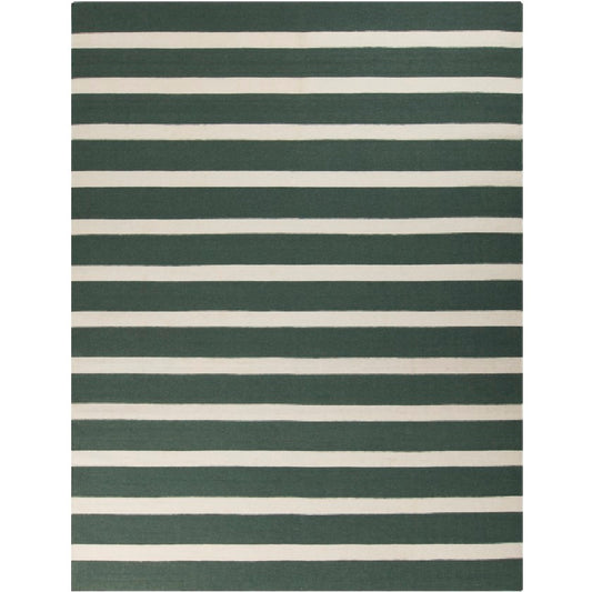 Fenwick Modern White/Peacock Green Area Rug