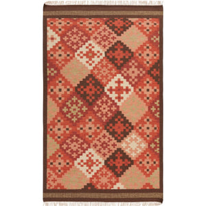 Hughson Global Orange/Brown Area Rug