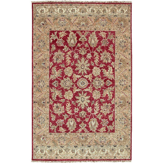 Vienna Traditional Beige/Burgundy Area Rug
