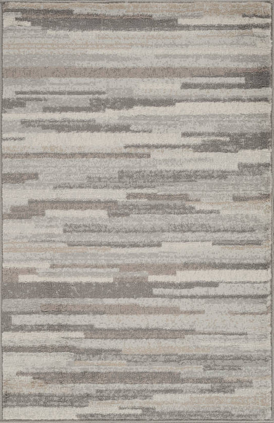 Orvelte Modern Medium Gray/Tan/White Area Rug