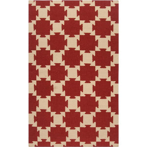 Rhenoy Modern Dark Red Area Rug